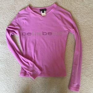 Bebe (Bebe sport BBSP) pink logo long sleeve L